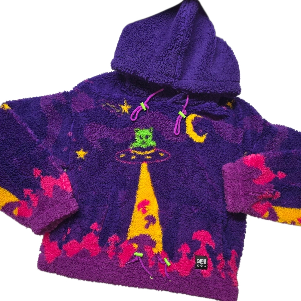 A.Lab Kadley Alien Shroomscape Sherpa Hoodie Size Medium